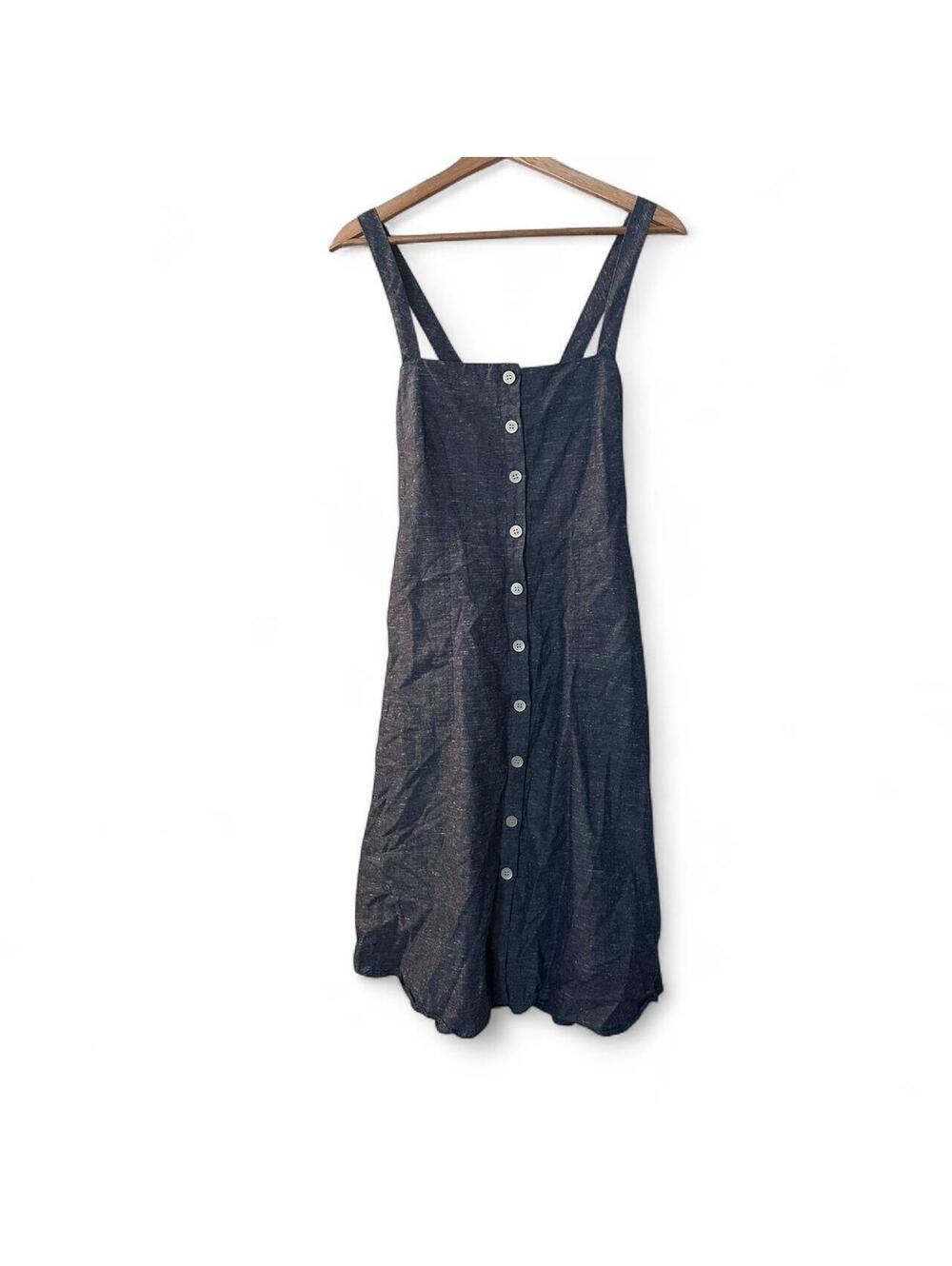 Madewell Chambray Tank Button-Front Midi Dress Size 8 L3316